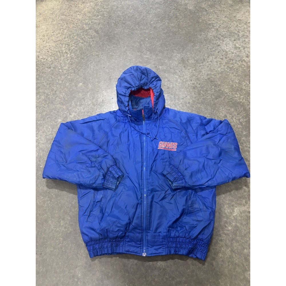 Vintage 90s New York Giants NFL Game Day Zip Up Puffer Jacket Size Medium